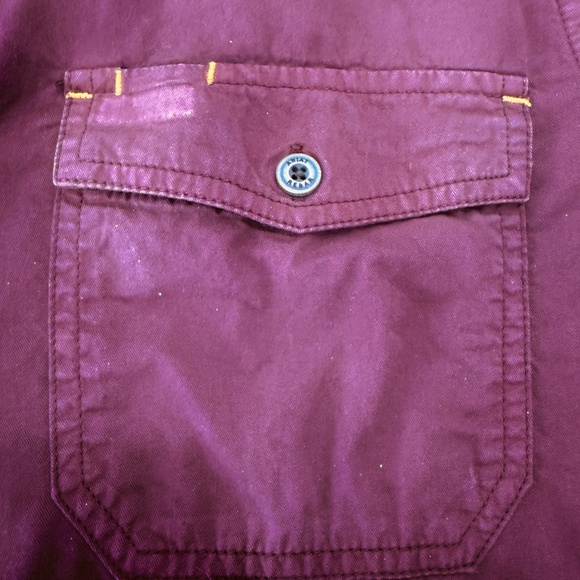 Ariat Rebar Women Medium Western Cowboy Burgundy Button Down LS Shirt Embroidery - Picture 5 of 13